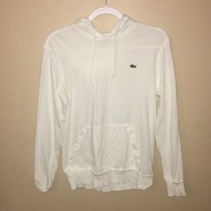 Lacoste White Lightweight Hoodie Sweatshirt